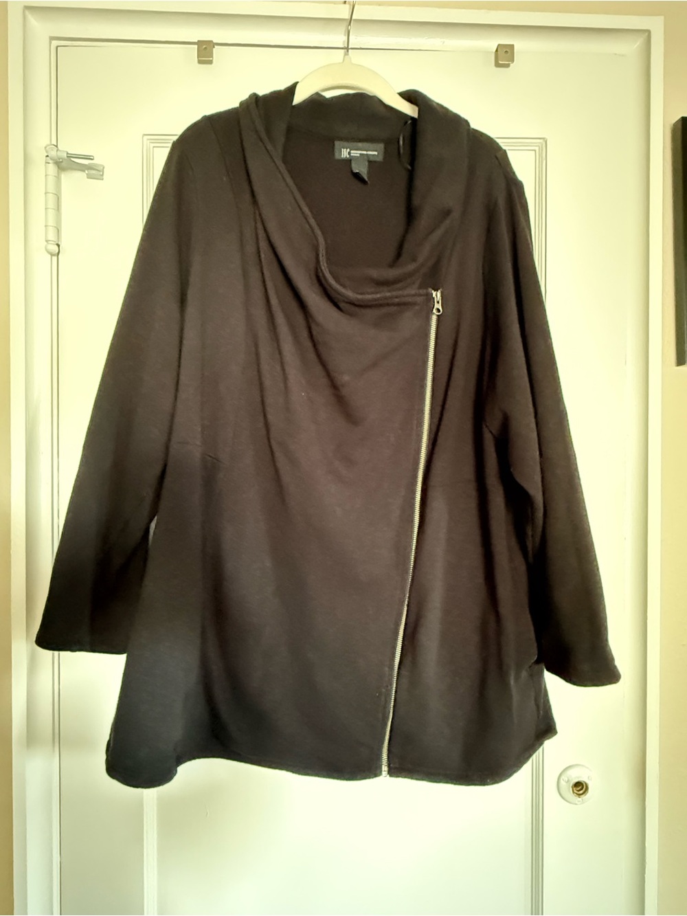 Black Asymmetrical Zip Lightweight Jacket size 2X